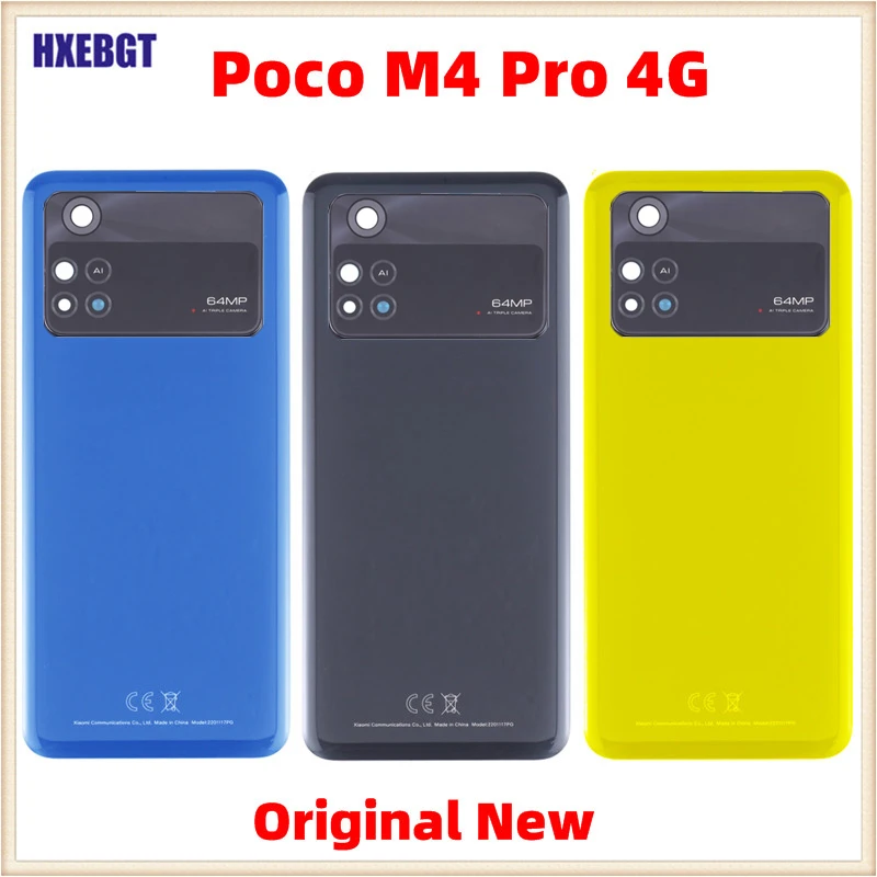 

Original New For Xiaomi Poco M4 Pro 4G MZB0B5VIN 2201117PI Back Cover Lid Rear Battery Plastic Door Housing Case Parts