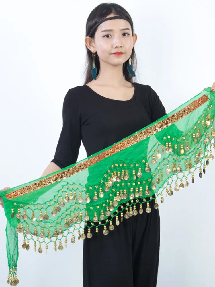 

Sequins Oriental Dancing Costume Arab Dance Skirts Woman Jazz Mesh Halloween Women Belly Latin Tassels Classical Hip Scarf