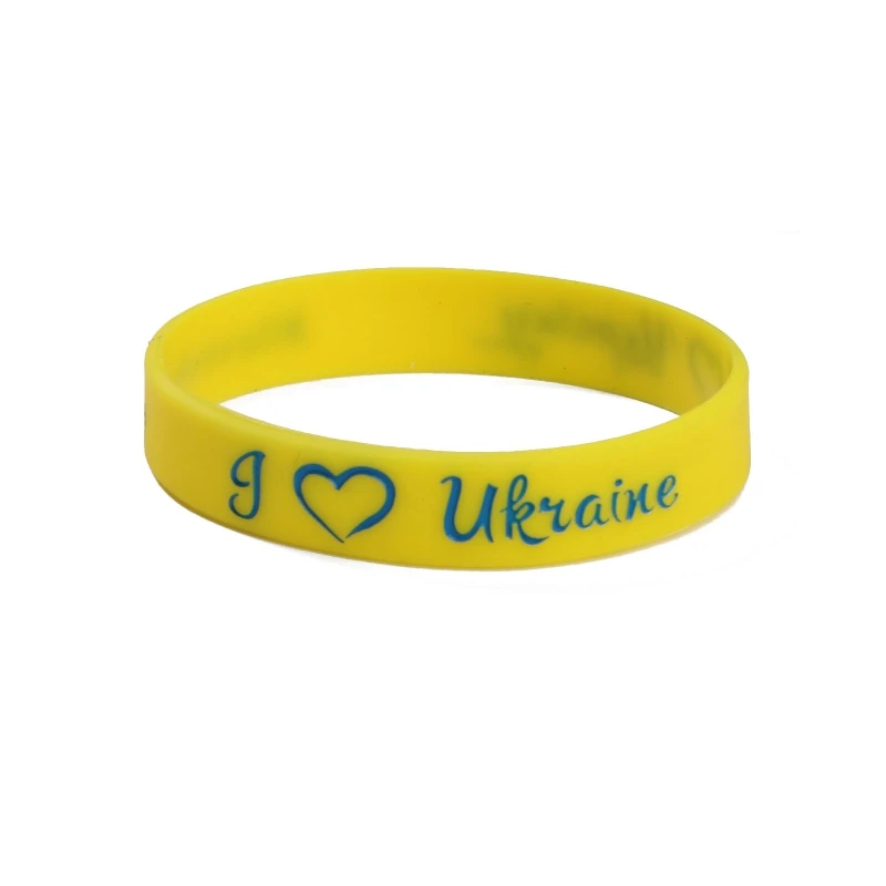 

Ukraine Silicone Bracelets Rubber Bracelet Yellow Blue Bracelet Wristband Country Friendly Ukraine Bracelet Souvenirs 264E