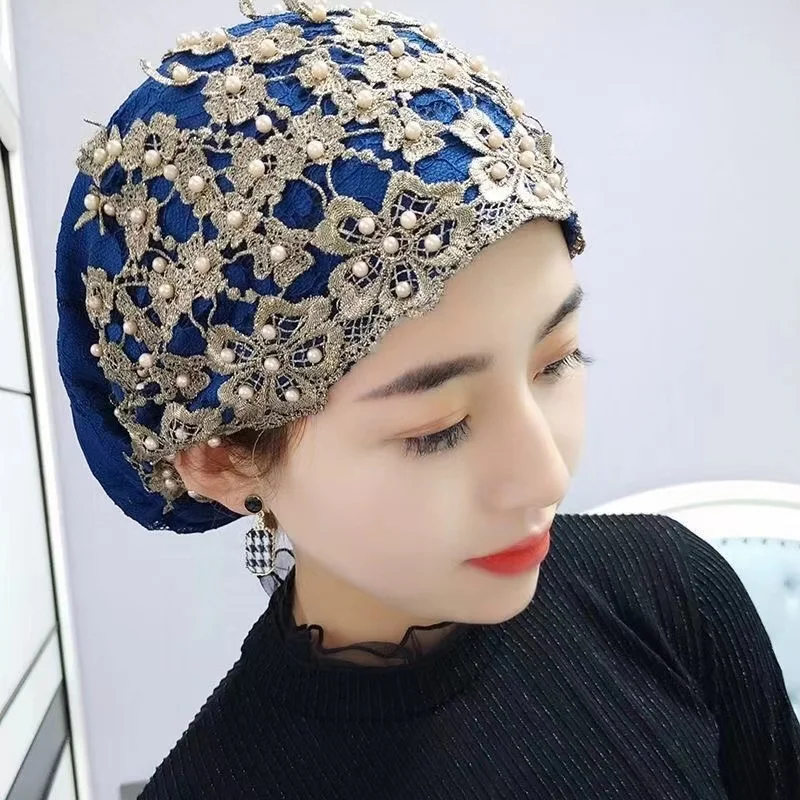 2023 Summer Women Beading Lace Turban Cap Breathable Female Headscarf Bonnet Muslim Headwear Embroidery Lady Hair Cover Beanies
2023 Summer Women Beading Lace Turban Cap Breathable Female Headscarf Bonnet Muslim Headwear Embroidery Lady Hair Cover Beanies