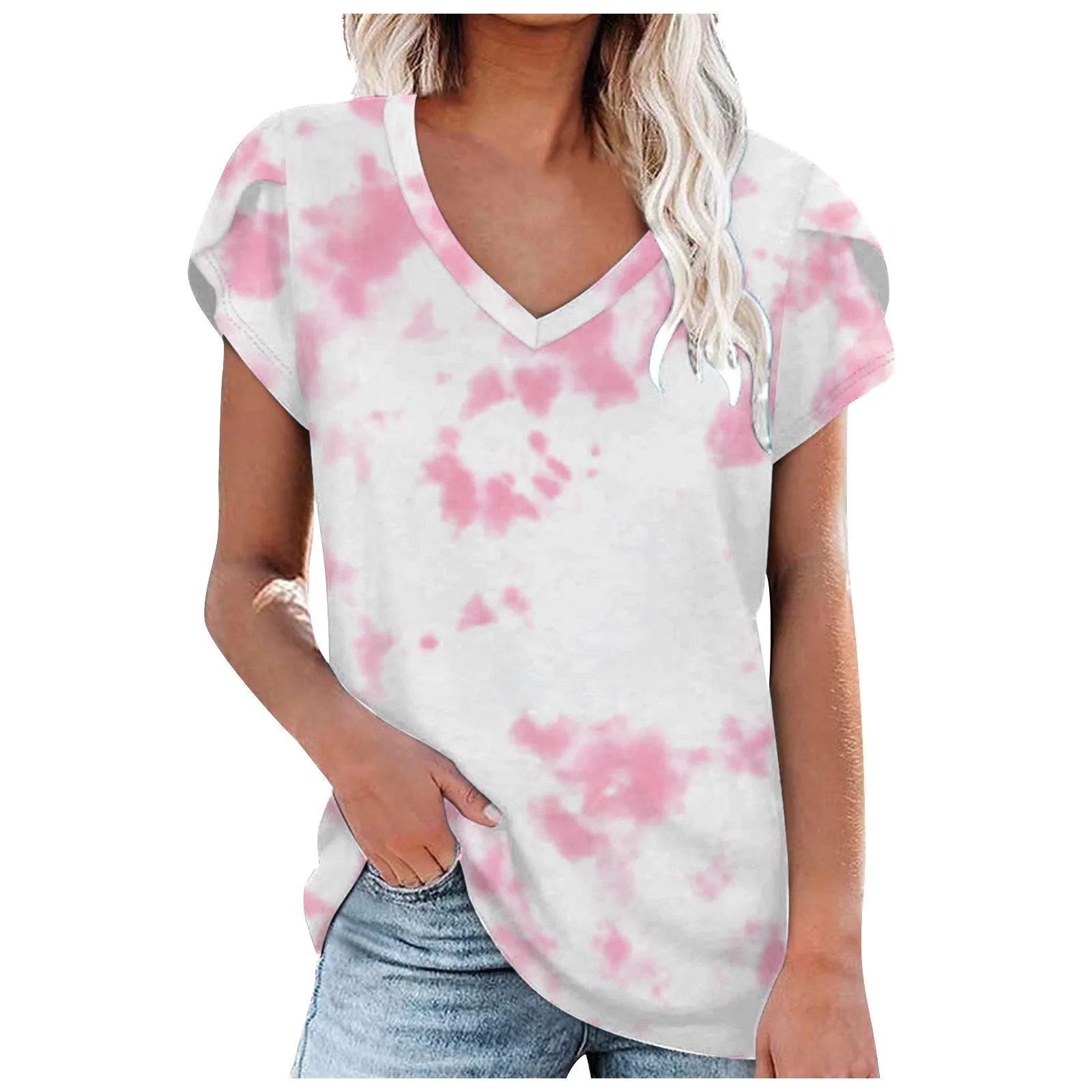 Женская футболка с принтом тай-дай, повседневный Свободный Топ с коротким рукавом и V-образным вырезом, элегантная одежда большого размера, ...
Женская футболка с принтом тай-дай, повседневный Свободный Топ с коротким рукавом и V-образным вырезом, элегантная одежда большого размера, ...