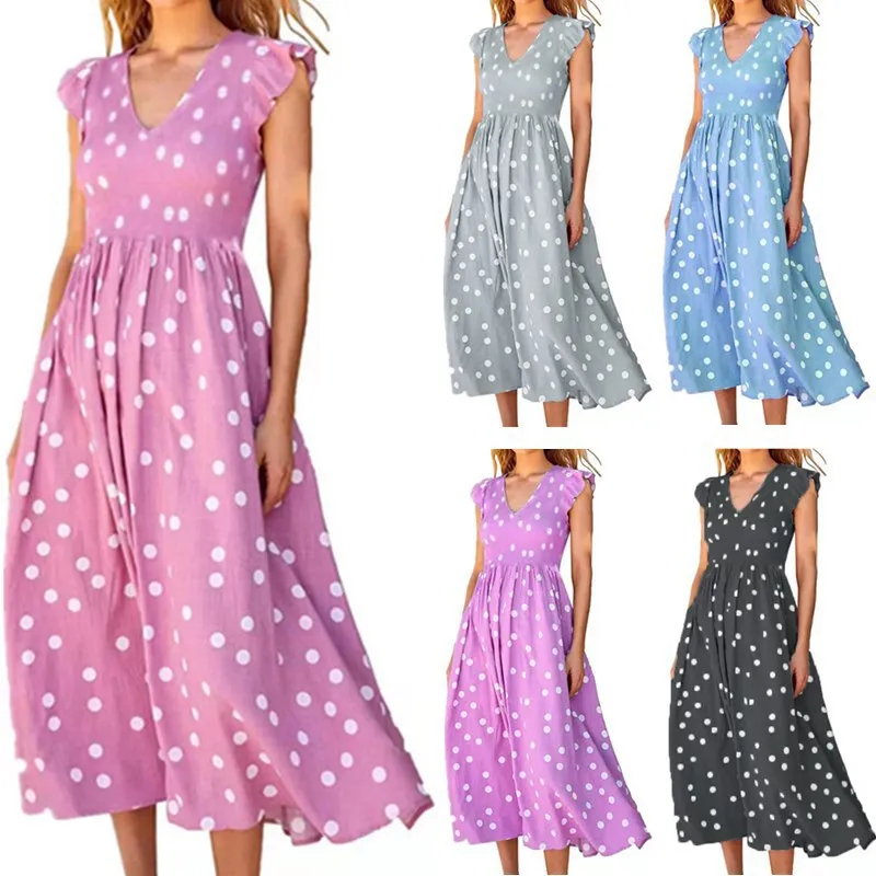 Spring/Summer 2023 New Women's V-neck Waistband Large Hemline Dotted Print Dress for Women
Spring/Summer 2023 New Women's V-neck Waistband Large Hemline Dotted Print Dress for Women