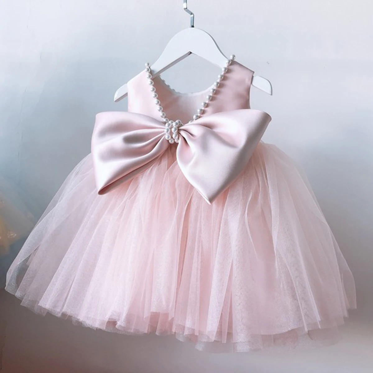 

Girls Dress Pearl Princess For Birthday Party Little Bridesmaid Wedding Girls Dresses Ball Gown Baby Baptism Christening Dresses