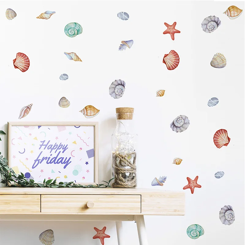 New PVC Detachable Cartoon Hand-painted Watercolor Shell Wall Stickers Children's Room Bathroom Tile Stickers Home Decoration
New PVC Detachable Cartoon Hand-painted Watercolor Shell Wall Stickers Children's Room Bathroom Tile Stickers Home Decoration
