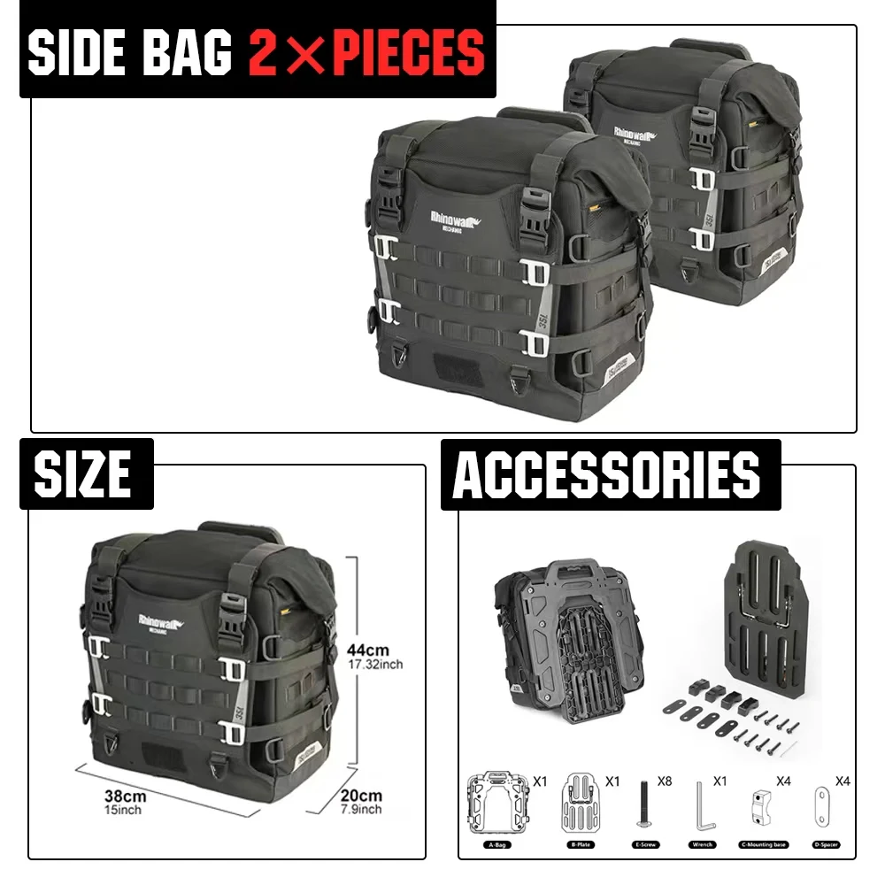 Боковая сумка для мотоцикла Rhinowalk, 35 л, водонепроницаемая быстросъемная седельная сумка для BMW R1300GS R1250GS R1200GS S1000XR, мотоциклетный багаж
Боковая сумка для мотоцикла Rhinowalk, 35 л, водонепроницаемая быстросъемная седельная сумка для BMW R1300GS R1250GS R1200GS S1000XR, мотоциклетный багаж