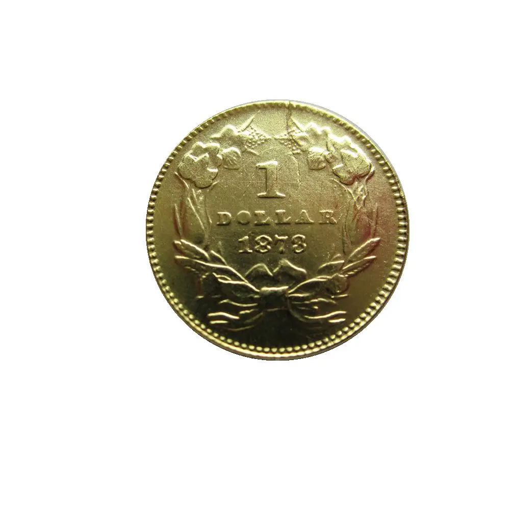 1873 $1 позолоченная копия монеты с большой головой индийской принцессы
1873 $1 позолоченная копия монеты с большой головой индийской принцессы