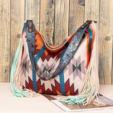 Woman Bags 2022 Hand-made Canvas Linen Women Beach One Shoulder Bag Female Bohemian Style Shopper Bag Sapce Bags Crossbody