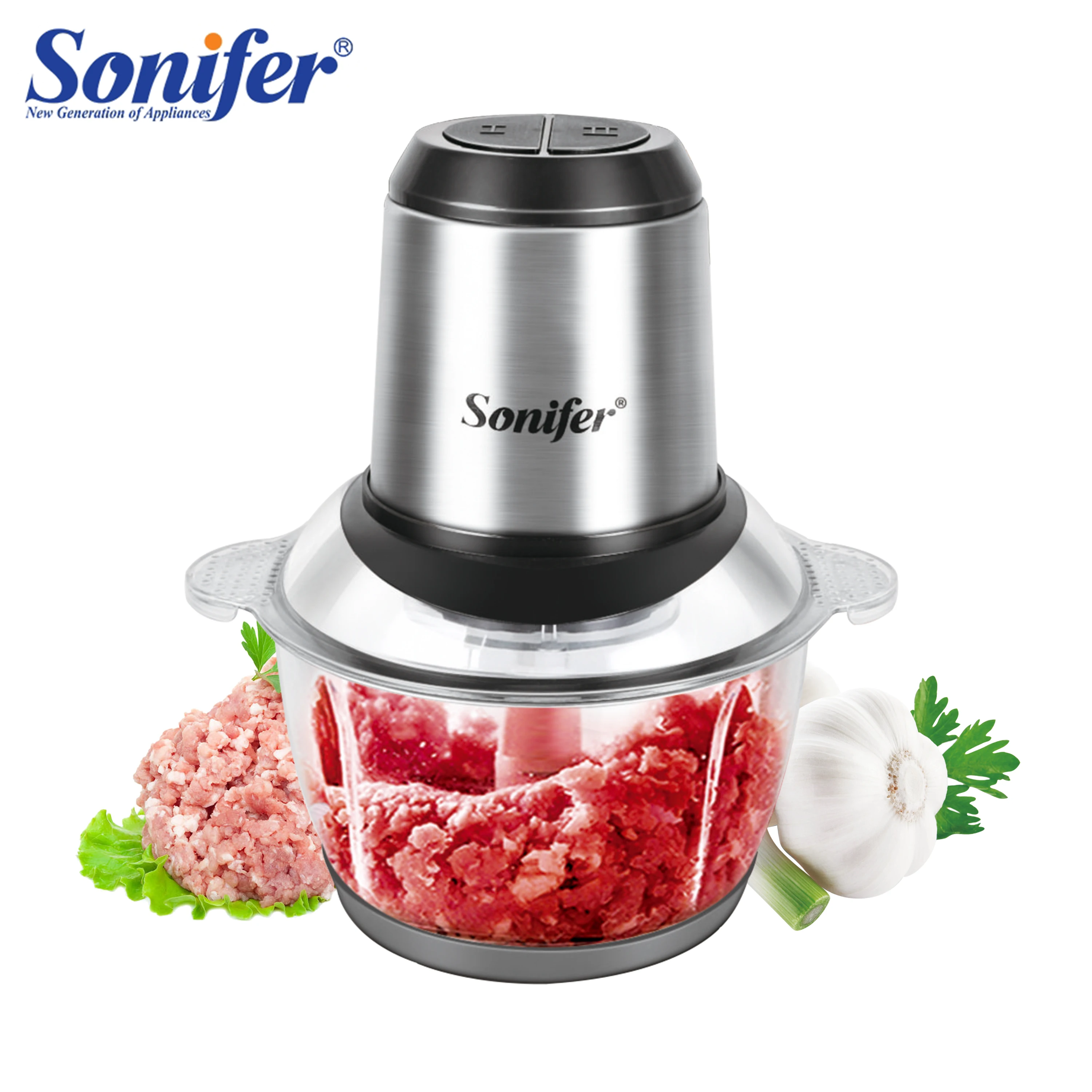 2 Speeds Electric Chopper Meat Grinder 1.8L Glass Mincer Food Processor Slicer Egg Beater Vegetable Meat Grinder 250W Sonifer
2 Speeds Electric Chopper Meat Grinder 1.8L Glass Mincer Food Processor Slicer Egg Beater Vegetable Meat Grinder 250W Sonifer