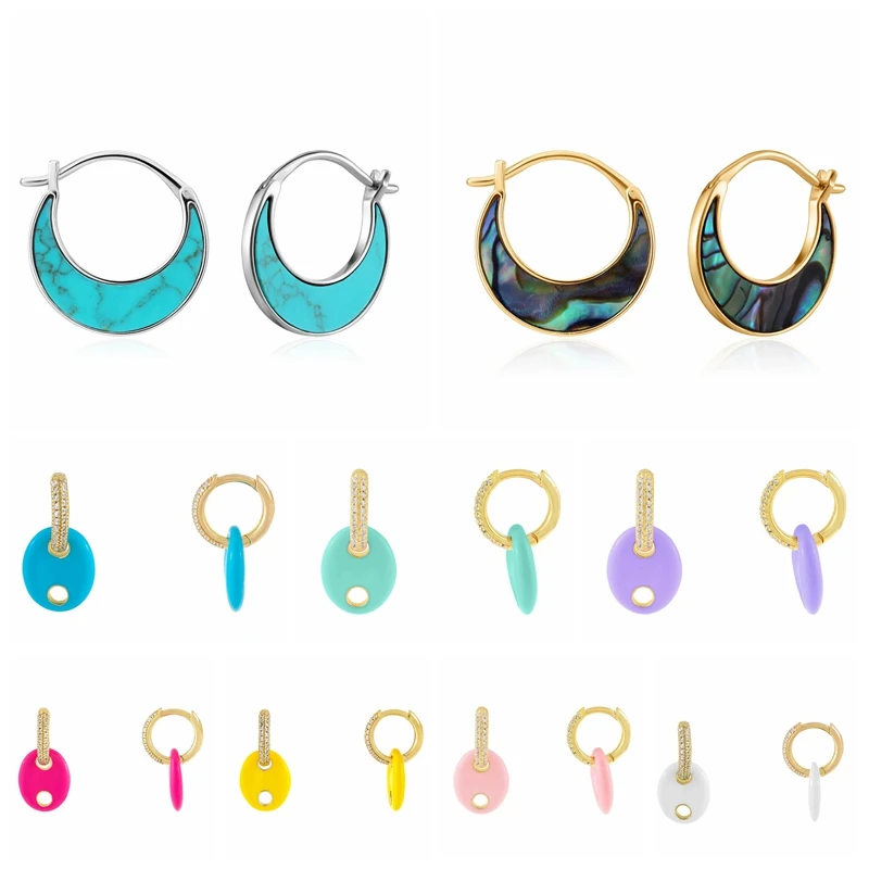 CANNER Colorful Pig Nose Turquoise Round Crescent Earrings Pendientes 925 Sterling Silver Women Earrings Earrings Hoops Jewelry
CANNER Colorful Pig Nose Turquoise Round Crescent Earrings Pendientes 925 Sterling Silver Women Earrings Earrings Hoops Jewelry