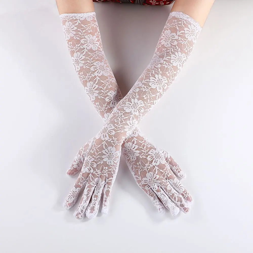 

Наружные прозрачные свадебные цветочные фотообои Защита от УФ-излучения женские перчатки кружевные перчатки