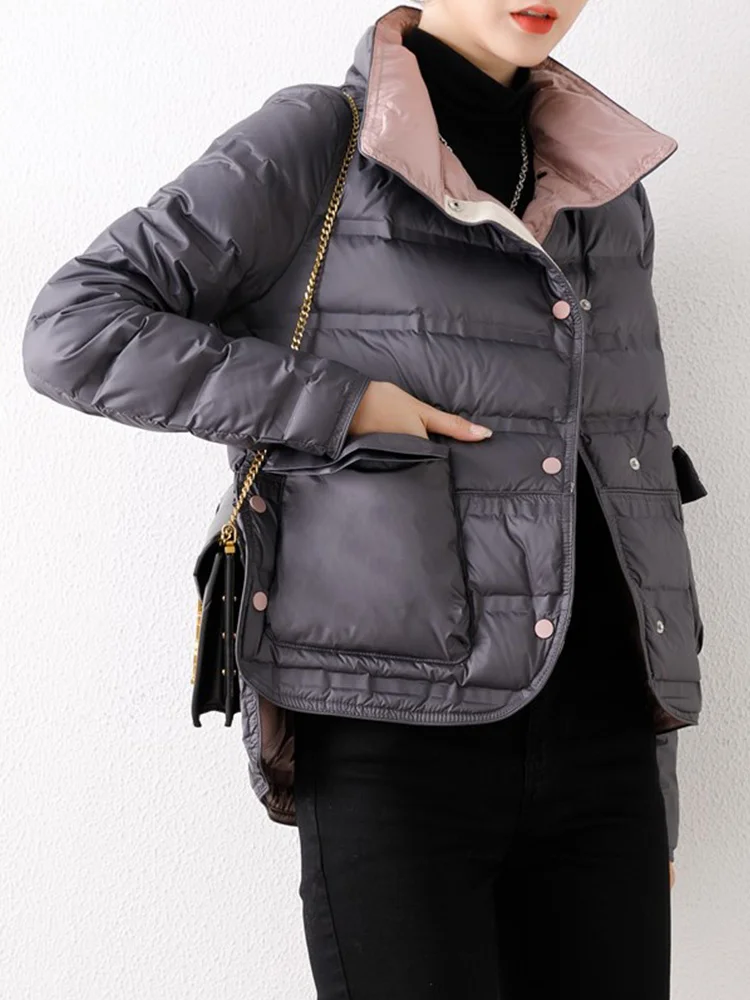 Winter Women White Duck Down Coat Female Stand Collar Single Breasted Jacket Lady Casual Puffer Parka Outwear
Winter Women White Duck Down Coat Female Stand Collar Single Breasted Jacket Lady Casual Puffer Parka Outwear