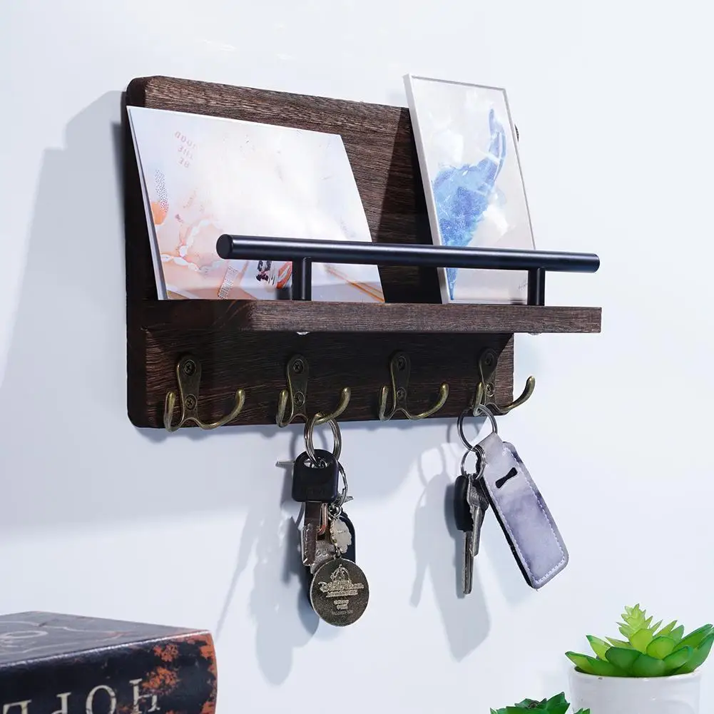 Key Holder Wall Mounted Mail Holder Shelf Kitchen Storage Key and DIY Hooks Decor with Hook 10 Keychains Wall 2 Hooks Wood V7J0
Key Holder Wall Mounted Mail Holder Shelf Kitchen Storage Key and DIY Hooks Decor with Hook 10 Keychains Wall 2 Hooks Wood V7J0
