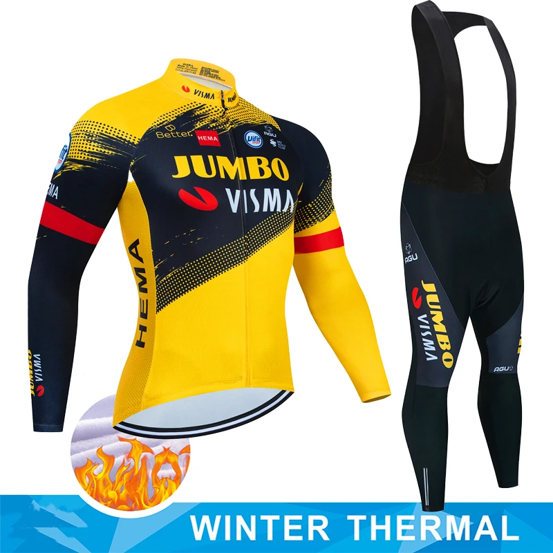 

Cycling Clothing Man Men's Bike Jumbo Visma Winter Jersey Set Complete 2023 Bib Suit Costume Mtb Male Mountain Uniform Tricuta