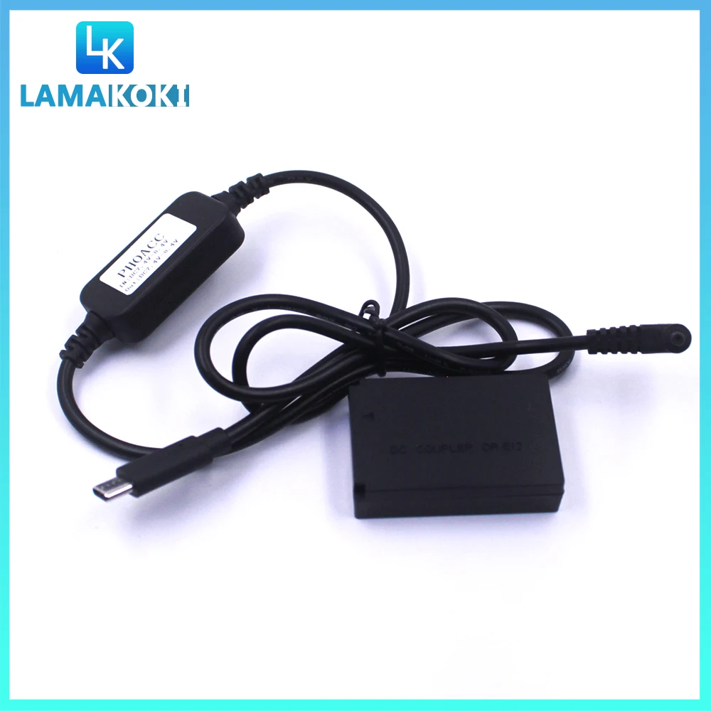 

USB C Cable PD Adapter LP-E12 DR-E12 DC Coupler ACK-E12 ACKE12 CA-PS700 for Canon EOS-M M2 M10 M50 M100 Digital Cameras