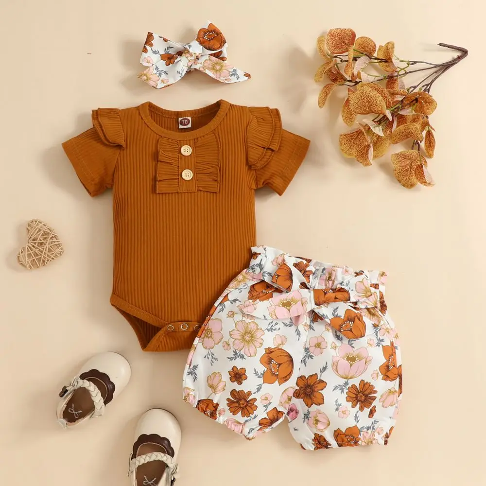 Летние комплекты одежды для маленьких девочек от 0 до 24 месяцев, трикотажные боди с коротким рукавом и принтом, шорты на шнуровке и повязка н... 
Летние комплекты одежды для маленьких девочек от 0 до 24 месяцев, трикотажные боди с коротким рукавом и принтом, шорты на шнуровке и повязка н...