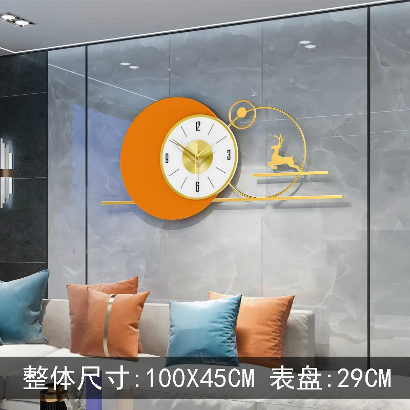 Clocks Wall Home Decor Cartoon Deer Living Room Decoration Creative Hanging Orange Round Transverse Glass Surface Mute Clock
Clocks Wall Home Decor Cartoon Deer Living Room Decoration Creative Hanging Orange Round Transverse Glass Surface Mute Clock