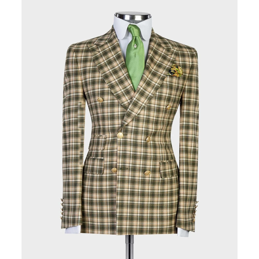 One Piece Green Plaid Mens Suits for Wedding Groom Tuxedo Fashion Double Breasted Jacket Formal Business Office Prom Party Wear
One Piece Green Plaid Mens Suits for Wedding Groom Tuxedo Fashion Double Breasted Jacket Formal Business Office Prom Party Wear