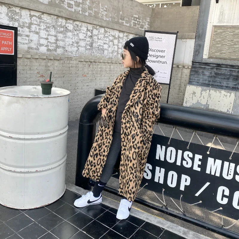 Kids Girl Leopard Print Wool X-Long Coat 8 10 12 years Fall Winter Cotton-padded Warm Jackets Children Girl Outfit
Kids Girl Leopard Print Wool X-Long Coat 8 10 12 years Fall Winter Cotton-padded Warm Jackets Children Girl Outfit