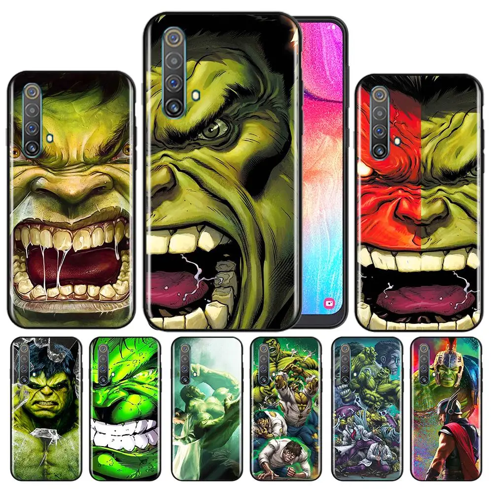 

Marvel Avengers Superheroe Hulk Phone Case For OPPO Reno 7 6 5 4 3 SE Z F Pro Plus 4G 5G Black Silicone TPU Cover