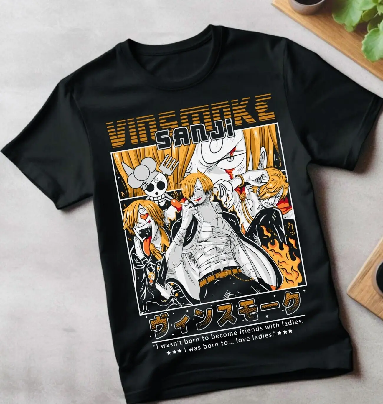 Sanji футболка подарок манга полоса аниме ророно Зоро рубашка все размеры высокое