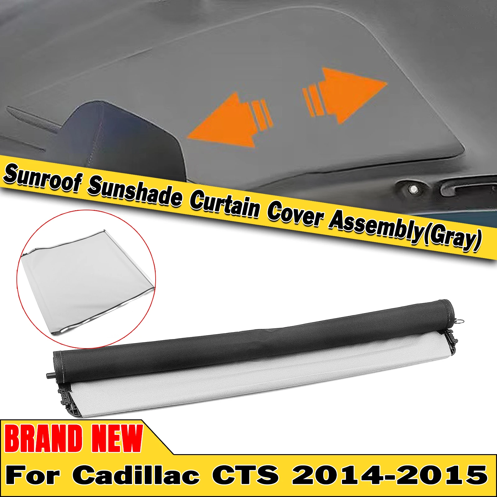 

Автомобильная Солнцезащитная занавеска в сборе для Cadillac CTS 2014-2015, 4-дверная серая роликовая шторка, купол, Солнцезащитная крыша в сборе, солнцезащитный козырек