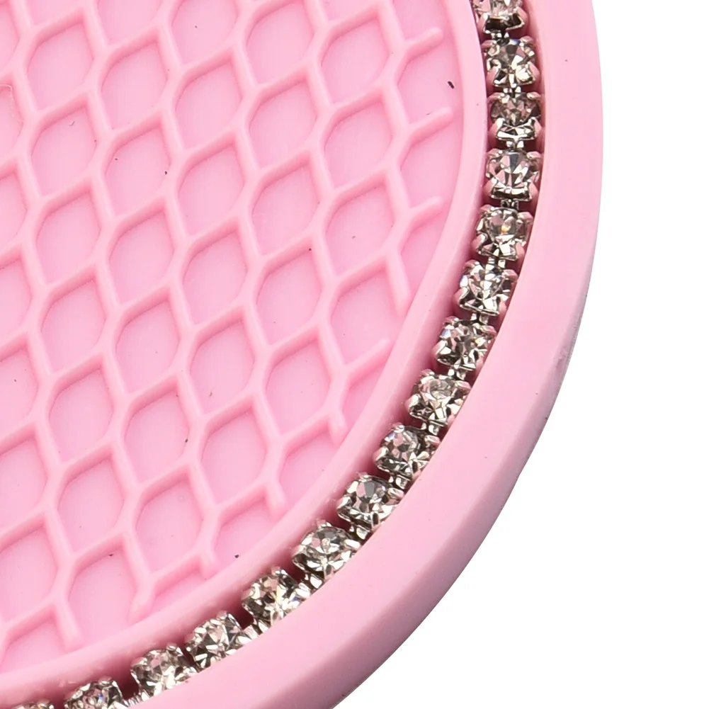 Durable High Quality New Practical Useful Vehicle Cup Holder Mat Interior Coasters Pad Pink Rhinestones 2pcs Set
Durable High Quality New Practical Useful Vehicle Cup Holder Mat Interior Coasters Pad Pink Rhinestones 2pcs Set