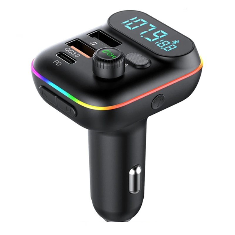 Автомобильный FM-трансмиттер T70, Bluetooth 5,0, PD, 20 Вт, Type-C, QC3.0, двойное зарядное устройство USB, 7-цветный адаптер для создания атмосферы, MP3-плеера
Автомобильный FM-трансмиттер T70, Bluetooth 5,0, PD, 20 Вт, Type-C, QC3.0, двойное зарядное устройство USB, 7-цветный адаптер для создания атмосферы, MP3-плеера