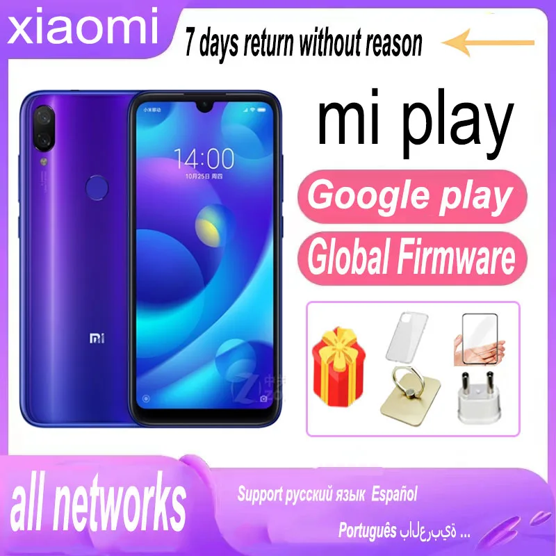 Смартфон Xiaomi mi play, мобильный телефон Mediatek MT6765 Helio P35, 1080x2280 пикселей
Смартфон Xiaomi mi play, мобильный телефон Mediatek MT6765 Helio P35, 1080x2280 пикселей