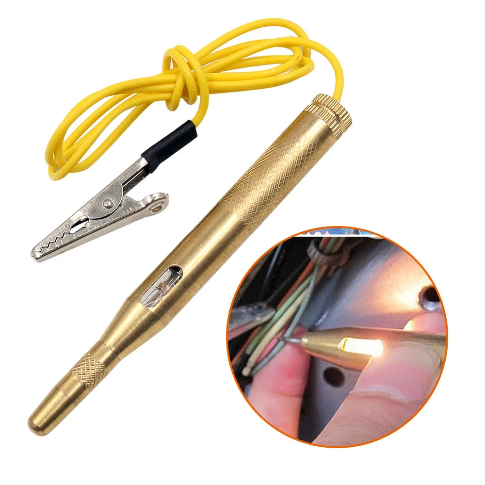 Car Circuit Tester Probe Light System 6V-24V Test Probe Lamp Auto Light Lamp Voltage Test Pen Detector Tool Copper
Car Circuit Tester Probe Light System 6V-24V Test Probe Lamp Auto Light Lamp Voltage Test Pen Detector Tool Copper