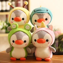 10cm Net Red Cute Penguin Doll Plush Toy Keychain Small Penguin Into A Dinosaur Frog Doll Small and Lightweight