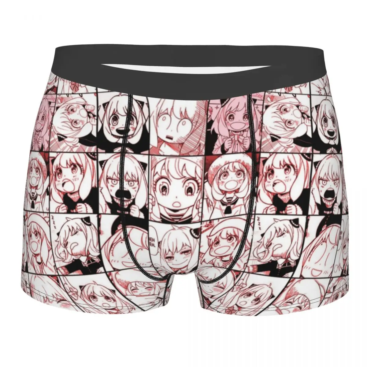 

Anya Forger Spy X Family Manga Panels Collage Man Underwear Boxer Briefs Shorts Panties Funny Polyester Underpants for Male