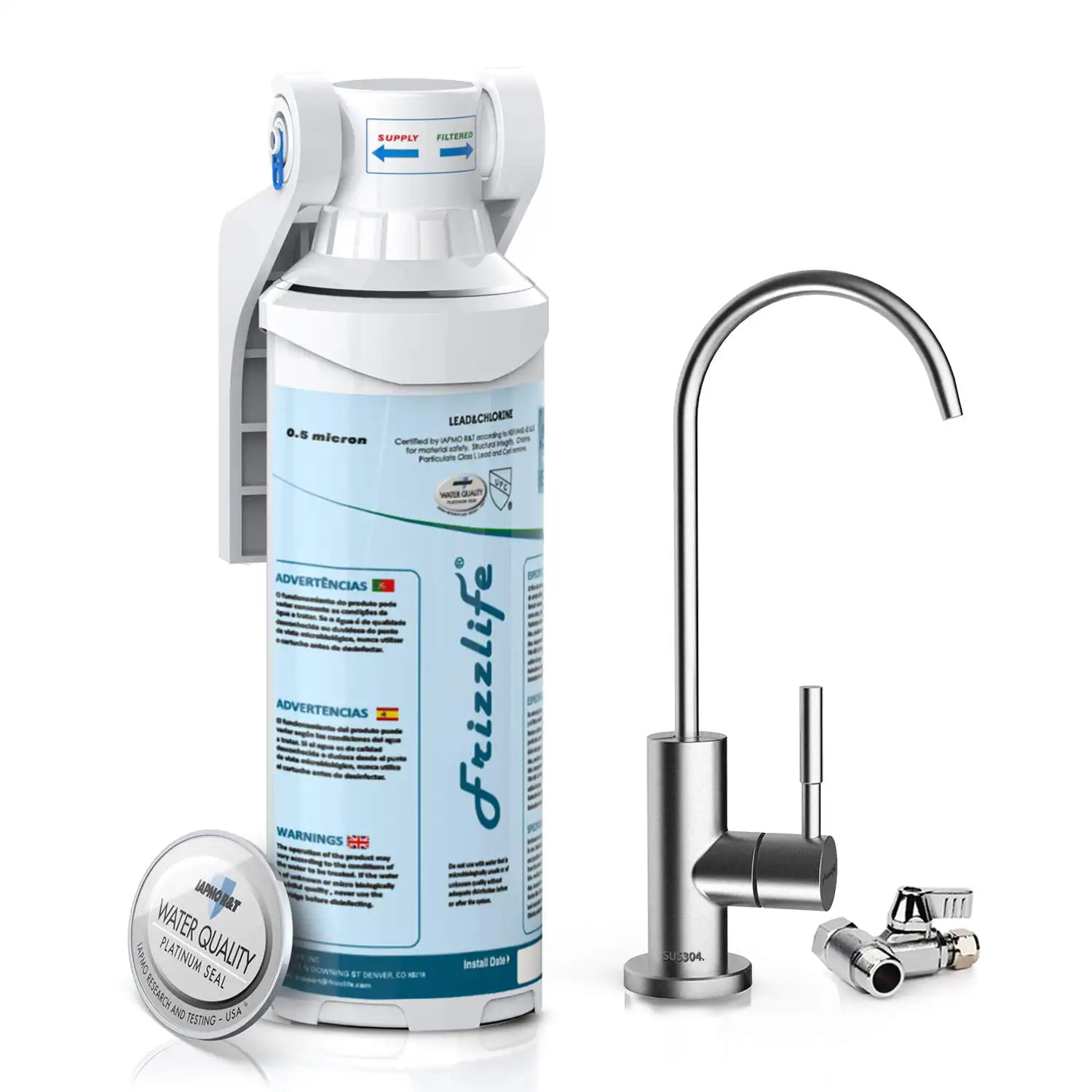 Under Sink Water Filter-Quick Change Under Counter Drinking Water Filtration System-0.5 Micron High Precise Removes 99.99% Lead,
Under Sink Water Filter-Quick Change Under Counter Drinking Water Filtration System-0.5 Micron High Precise Removes 99.99% Lead,