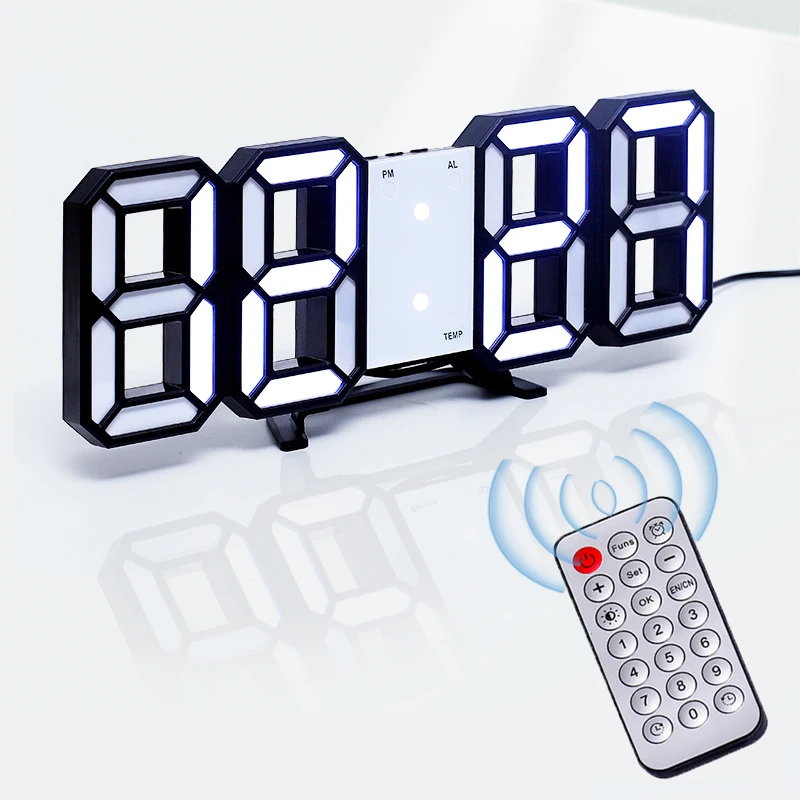 3D LED Digital Wall Clock Alarm Clock with Remote Control with Time Date Temperature Display Time For Bedroom Living Room Office
3D LED Digital Wall Clock Alarm Clock with Remote Control with Time Date Temperature Display Time For Bedroom Living Room Office