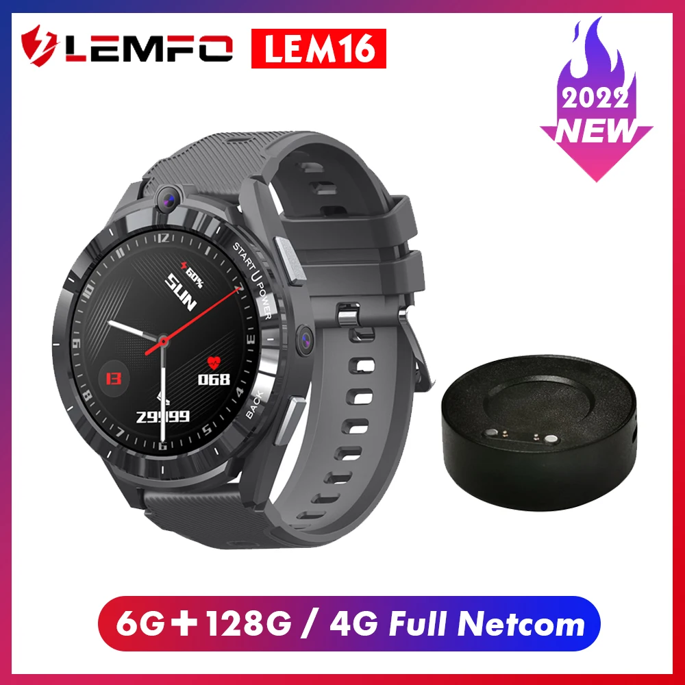 Смарт-часы LEMFO LEM16 мужские с сенсорным экраном 1 6 дюйма ГБ + 128 |