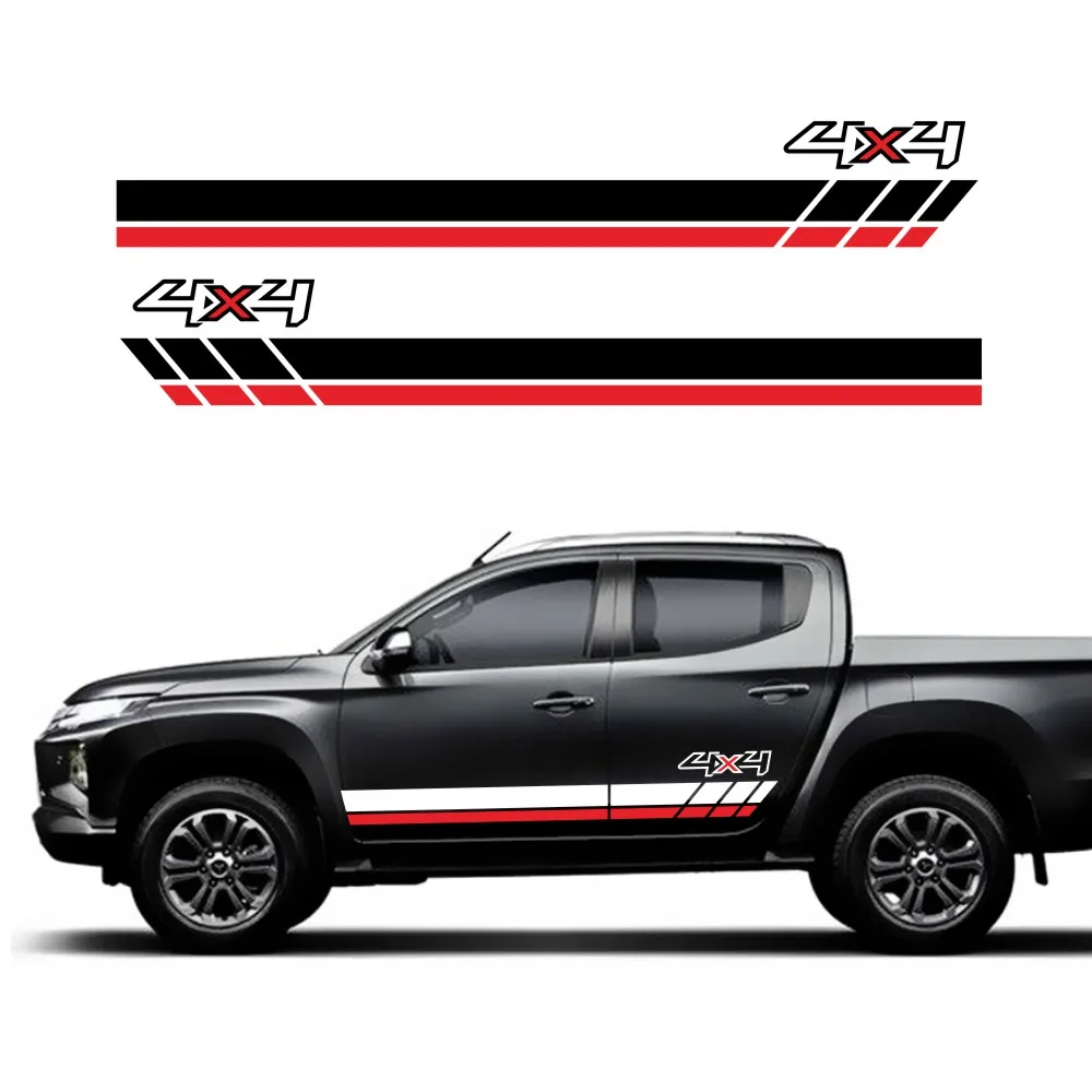 Для Mitsubishi L200 Triton автомобильные наклейки пикап дверь боковые грузовик 4x4 Спорт