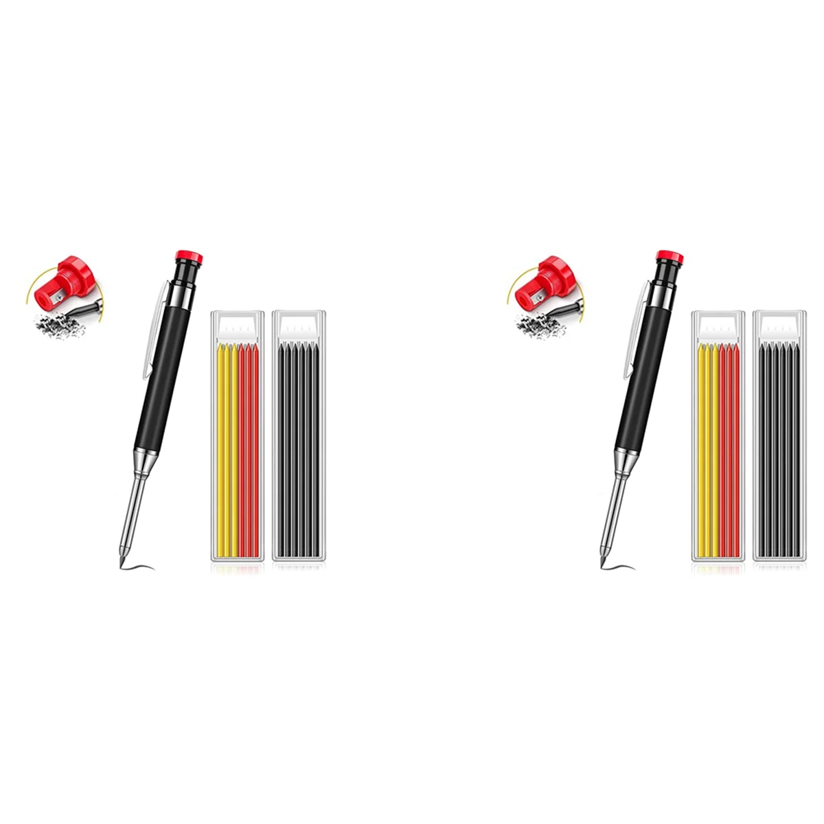 2X Mechanical Carpenter Pencils Construction Pencils Heavy Duty with Built-in Sharpener Black
2X Mechanical Carpenter Pencils Construction Pencils Heavy Duty with Built-in Sharpener Black