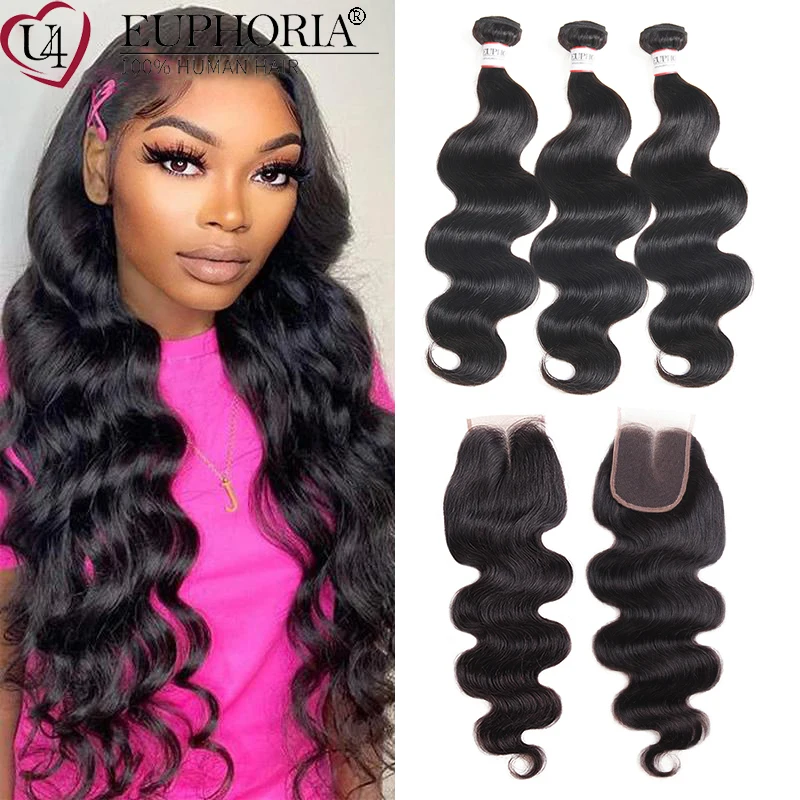 Brazilian Body Wave Bundles With Closure Natural Color 100% Human Hair Weave Extension 3 Bundles With 4x4 Lace Closure Euphoria
Brazilian Body Wave Bundles With Closure Natural Color 100% Human Hair Weave Extension 3 Bundles With 4x4 Lace Closure Euphoria