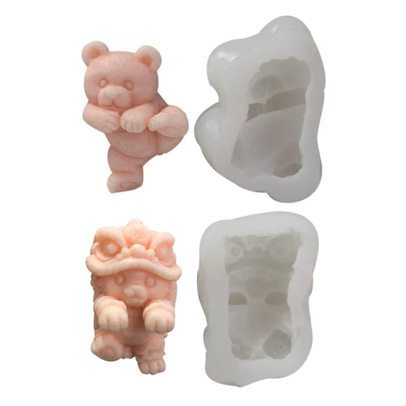 

3D Bear Cat формы для кубиков льда Многоразовые силиконовые формы для конфет шоколадного мыла 3D Ice Cube Maker Форма медведя