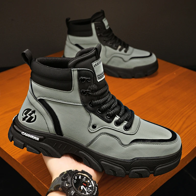

Мужские зимние ботинки CYYTL, повседневная кожаная обувь на платформе до щиколотки, ковбойские Тактические Военные боевые рабочие ботинки челси, дизайнерские Роскошные