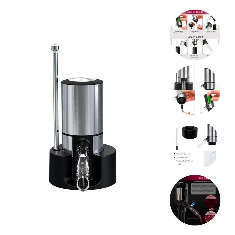Anti-Rust Smart Automatic Wine Decanter Dispenser Battery Powered Electric Wine Decanter Easy Cleaning for Home Kitchen
Anti-Rust Smart Automatic Wine Decanter Dispenser Battery Powered Electric Wine Decanter Easy Cleaning for Home Kitchen