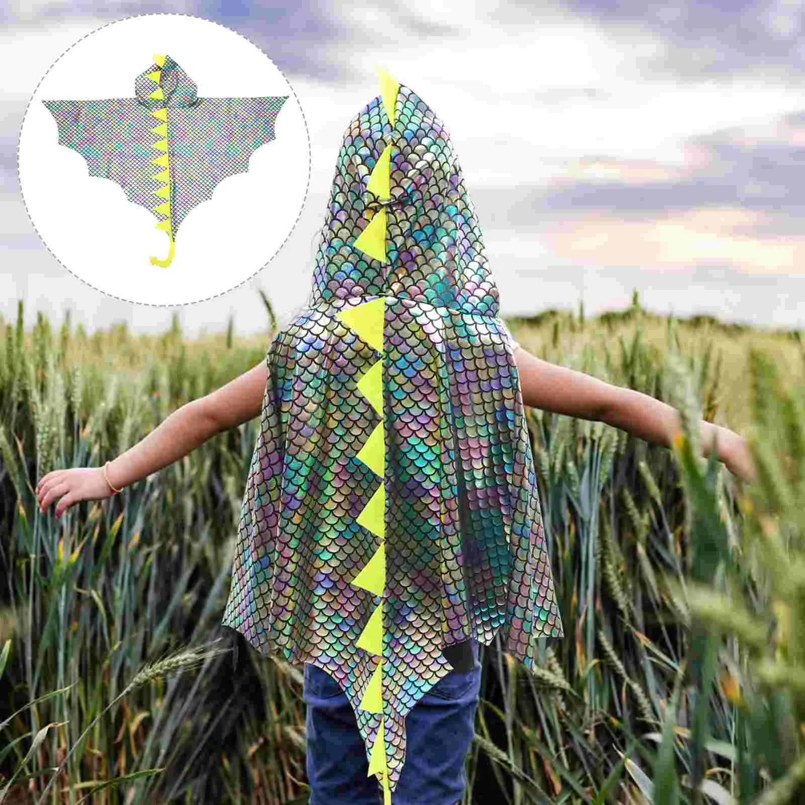 

Dinosaur Hooded Cape Performing Halloween Costume Kids Boys Toddler Clothes Party Cosplay Dress Knitting Prop Child Outfits
