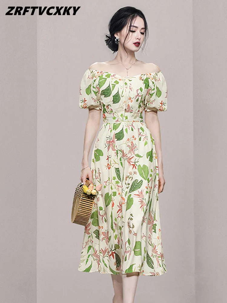 New Arrival Bohemia Holidays Midi Dresses Women Korean Sexy Straight Neck Puff Sleeve Flower Printing Street Style Dress Summer
New Arrival Bohemia Holidays Midi Dresses Women Korean Sexy Straight Neck Puff Sleeve Flower Printing Street Style Dress Summer