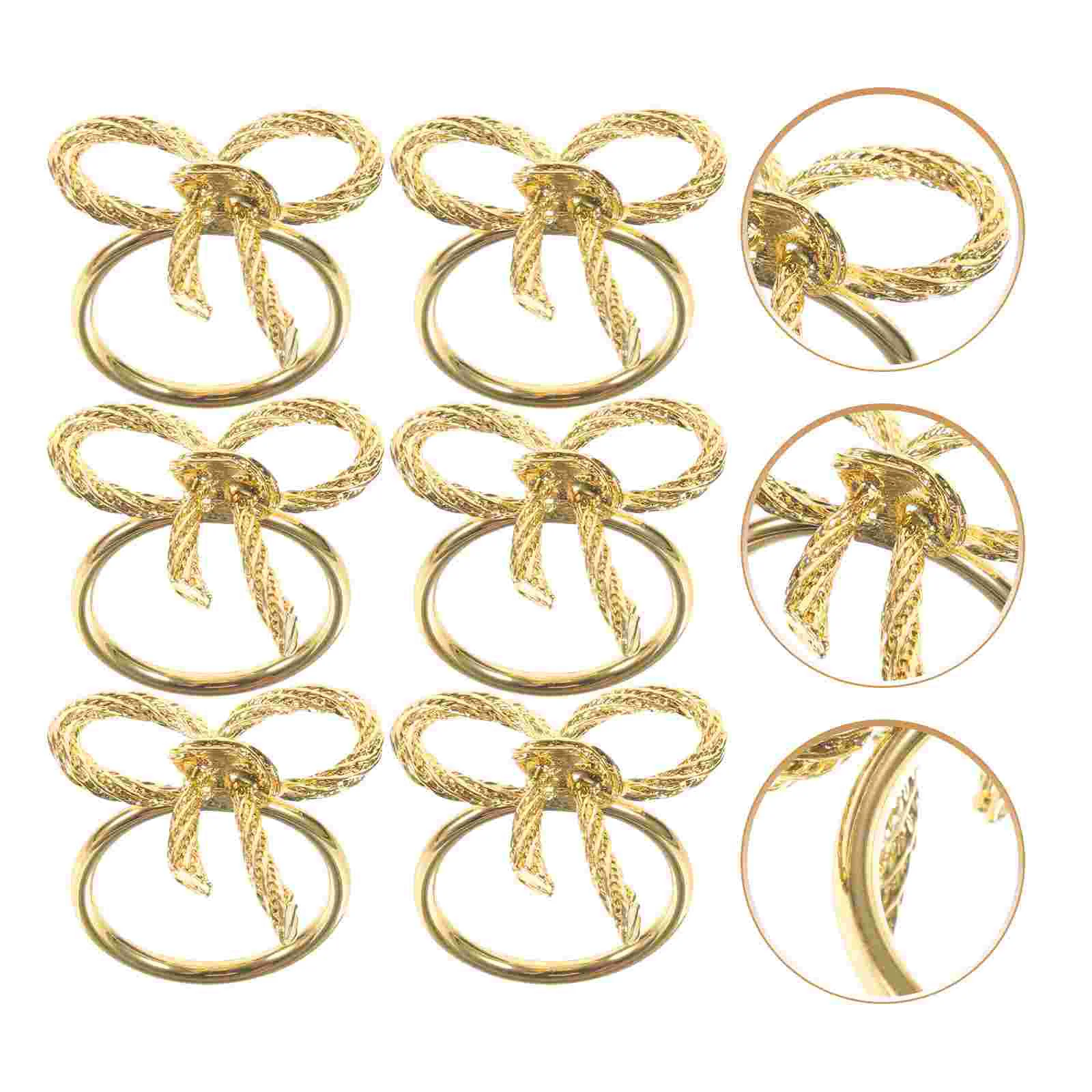 6 Pcs Gold Hair Bow Decorative Napkin Rings Decorate Serviette Clasp Dining Holder Napkins Abs Banquet Ornament
6 Pcs Gold Hair Bow Decorative Napkin Rings Decorate Serviette Clasp Dining Holder Napkins Abs Banquet Ornament