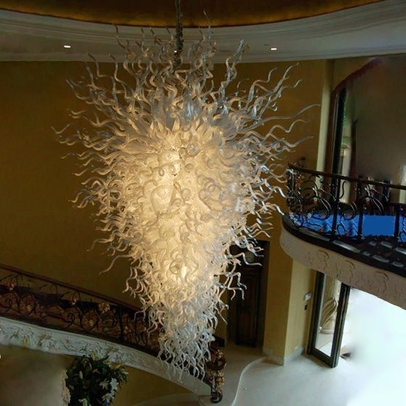 GoGlobalCo Hand Blown White Glass Chandelier Lobby Living Room Art Decor Pendant Lamp Interior LED Lighting Fixture
GoGlobalCo Hand Blown White Glass Chandelier Lobby Living Room Art Decor Pendant Lamp Interior LED Lighting Fixture