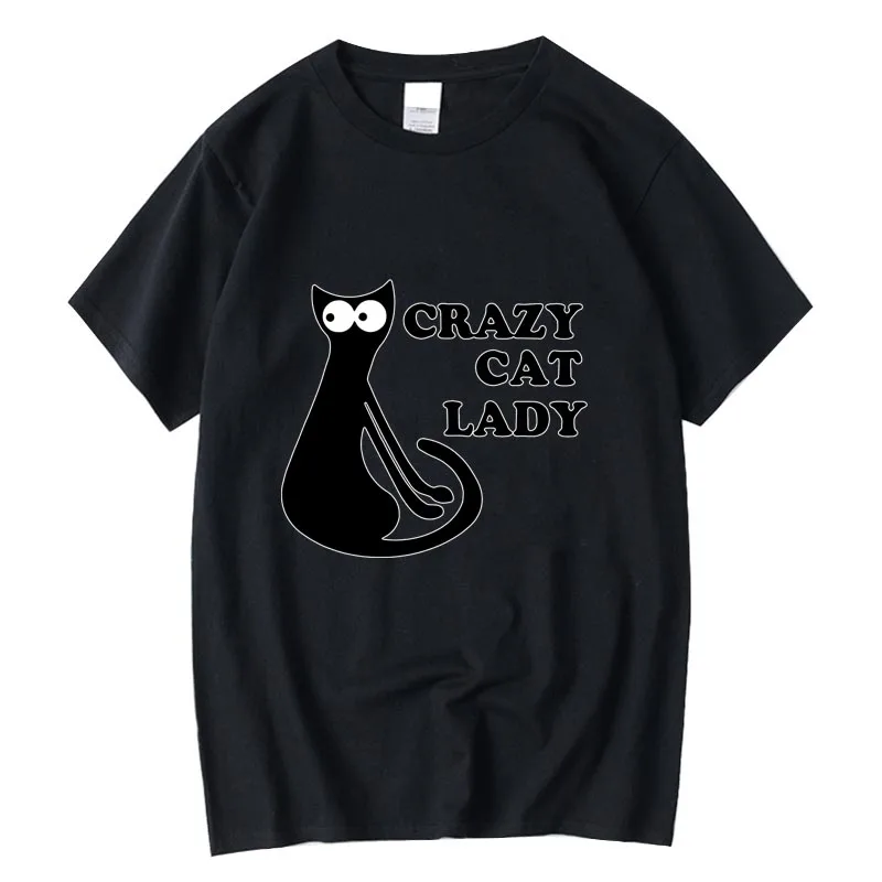 Men's T-shirt High Quality 100% cotton cool CRAZY CAT LADY print summer loose t-shirt o-neck cool funny t-shirt male tees tops
Men's T-shirt High Quality 100% cotton cool CRAZY CAT LADY print summer loose t-shirt o-neck cool funny t-shirt male tees tops