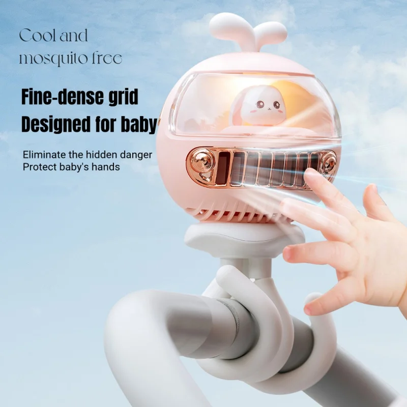 Cartoon Safety Bladeless Stroller Fan USB Rechargeable 3600mAh Battery Operated Outdoor Portable Wireless Air Cooler Hand Fan 
Cartoon Safety Bladeless Stroller Fan USB Rechargeable 3600mAh Battery Operated Outdoor Portable Wireless Air Cooler Hand Fan