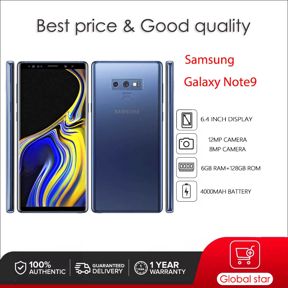 Original Samsung Galaxy Note9 N960U N960F Unlocked 6GB+128GB 6.4" Octa-core 12MP Dual Camera NFC Fingerprint Smartphone
Original Samsung Galaxy Note9 N960U N960F Unlocked 6GB+128GB 6.4" Octa-core 12MP Dual Camera NFC Fingerprint Smartphone