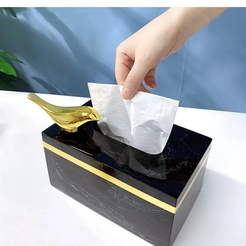 

Nordic Resin Tissue Box Environmental Protection Home Living Room Tissue Container Towel Napkin Tissue Holder Office Decoration