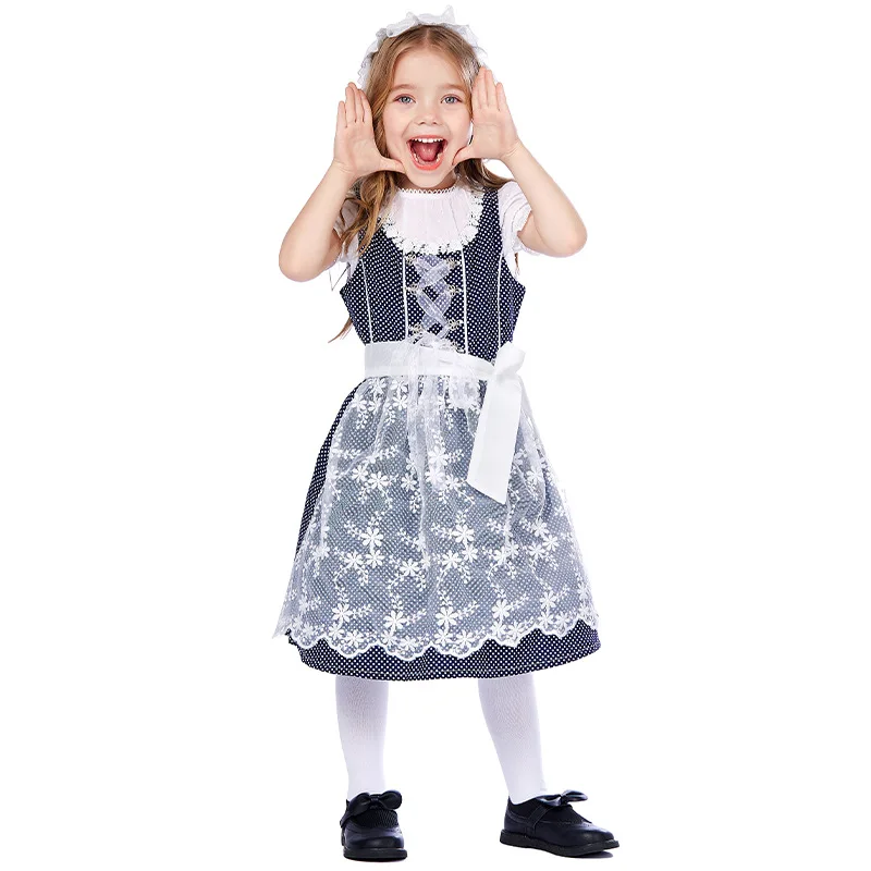 2022 German Pastoral Style Maid Servant Cosplay Costumes for Girls Kids Dress with Shirt and Lace Belt Children Halloween Outfit
2022 German Pastoral Style Maid Servant Cosplay Costumes for Girls Kids Dress with Shirt and Lace Belt Children Halloween Outfit