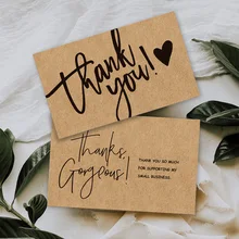 30-50Pcs Kraft Paper Card Greeting Tags Thank You For Your Order For Small Shop Gift DIY Crafts Decor Card For Small Business